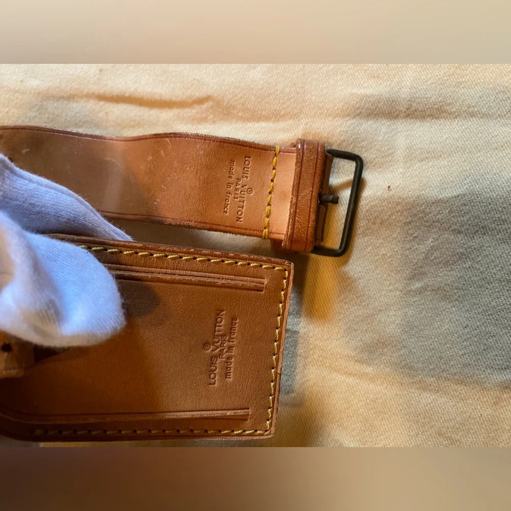 Louis Vuitton Tan Poignet Leather Strap & Hangtag